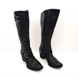 BORN Shaylee Tall Black Leather Boots